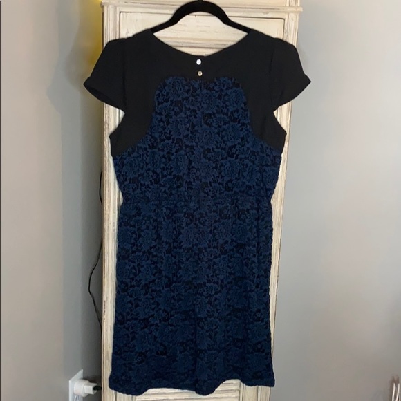 NWT Chelsea & Violet Black Navy Lace Dress Large - Picture 5 of 8